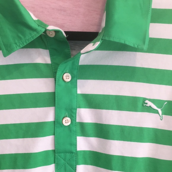 Puma Men’s Striped Collared Short Sleeve Polo Shirt size XL - Picture 6 of 16